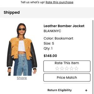 BLANKNYC Leather bomber Jacket